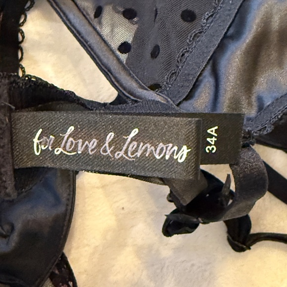 New! For Love and Lemons Caprice Bow Detail Teddy Black 31608 - Picture 14 of 15